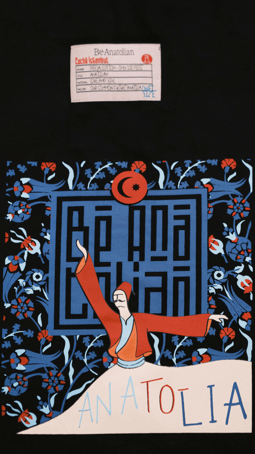 Be Anatolian Siyah Tshirt - CachéIstanbul