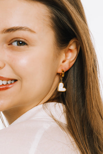 Beyaz Kalpli Küpe - CachéIstanbul