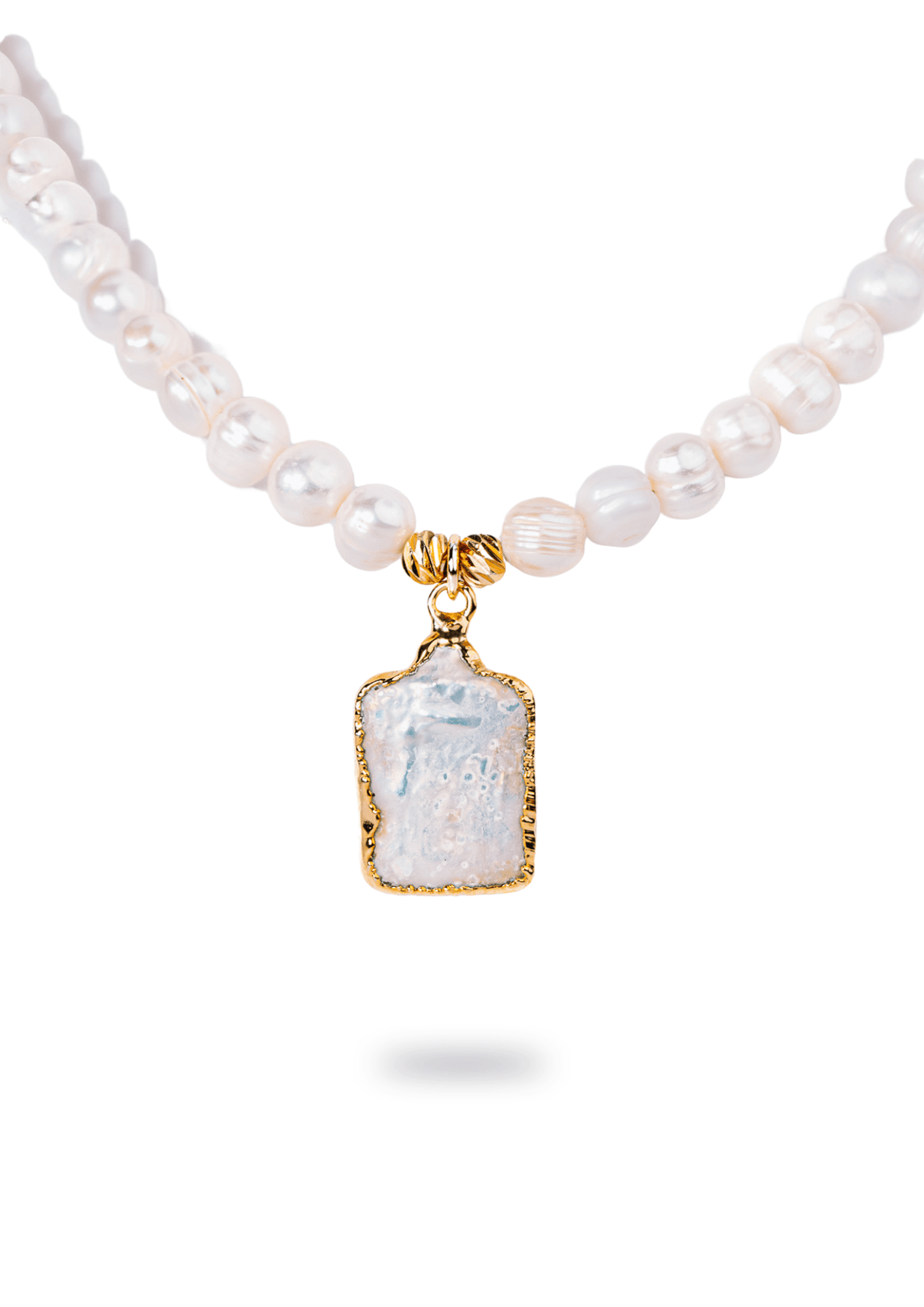 Doğal Dikdörtgen İnci Kolye - CachéIstanbul