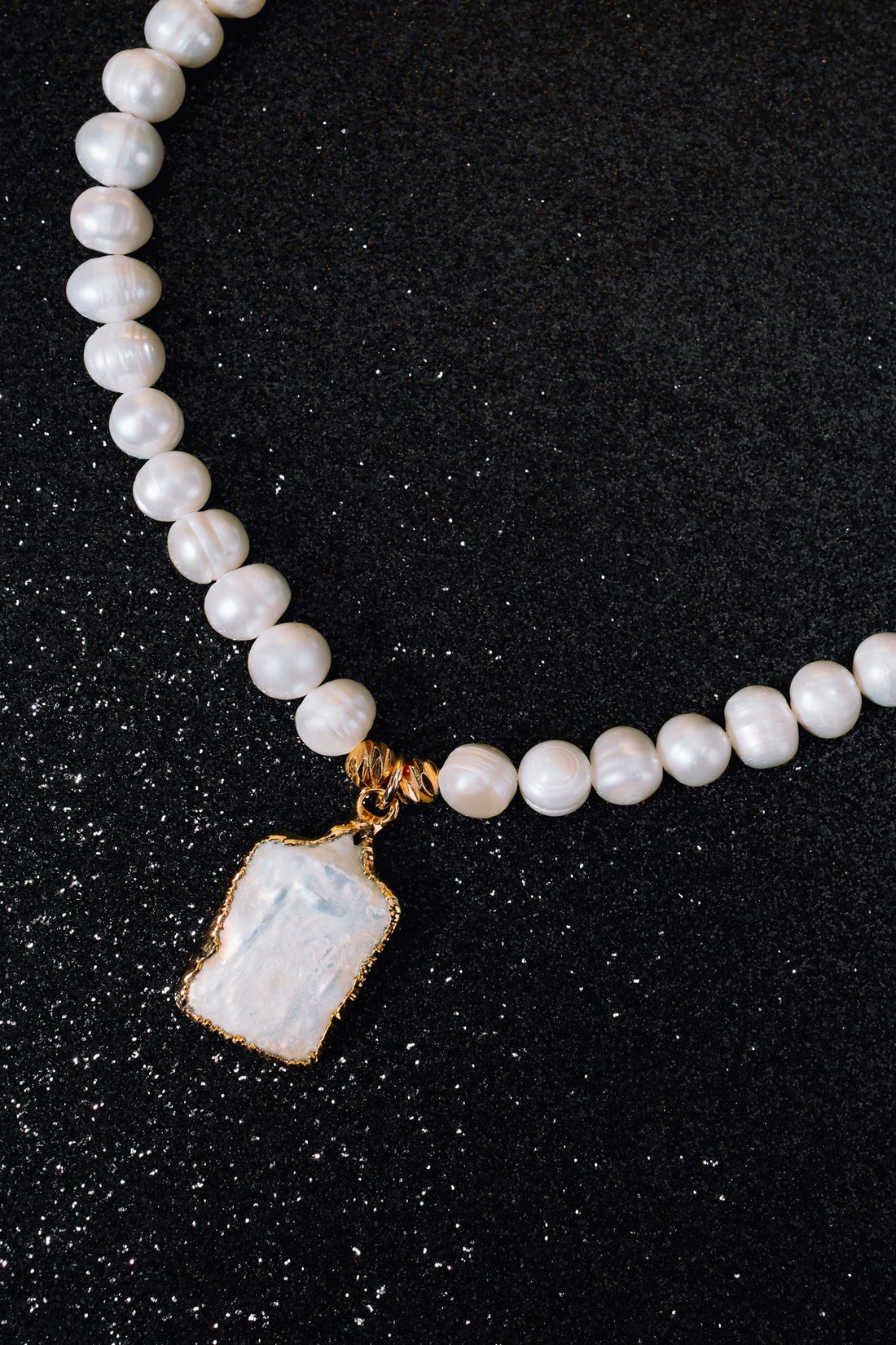 Doğal Dikdörtgen İnci Kolye - CachéIstanbul