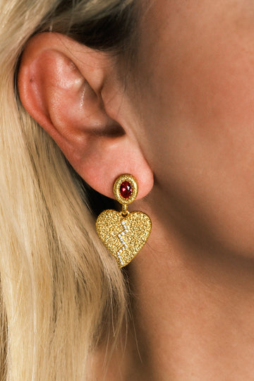 Kırık Kalp Taşlı Küpe - CachéIstanbul