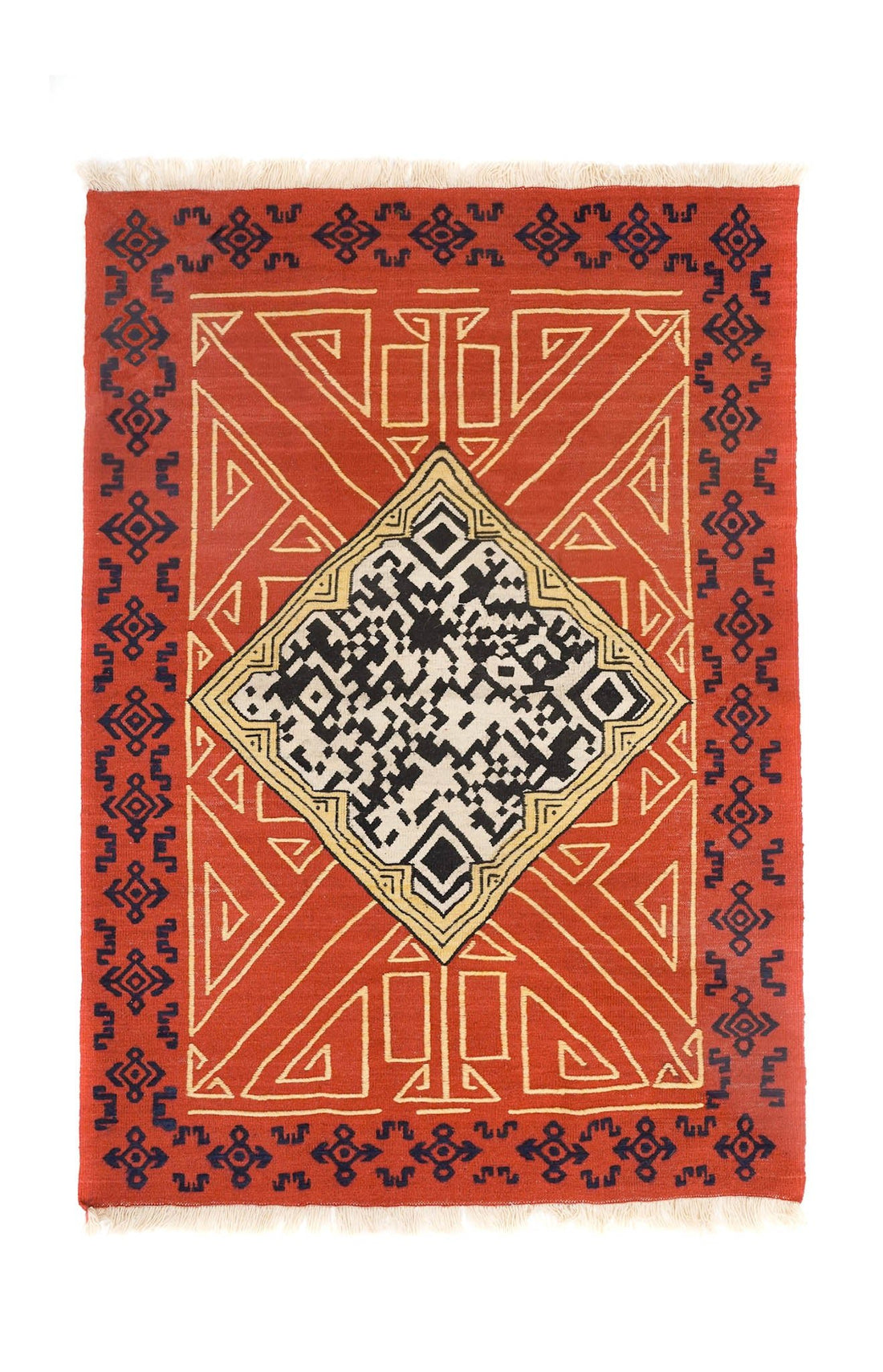 QR El Dokuma Yün Cicim Kilim - CachéIstanbul
